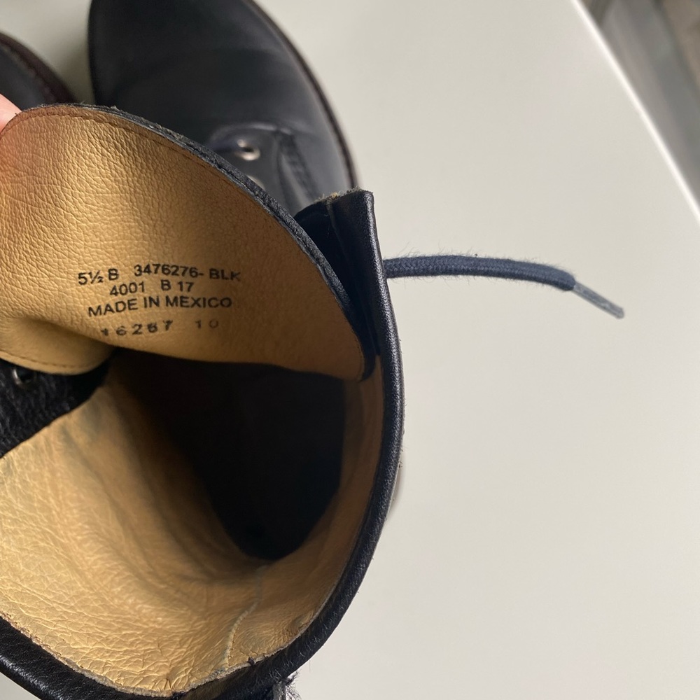 Frye Veronica Combat Leather Lace Up Boot Black S… - image 4